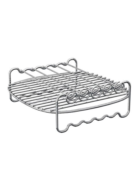 Double Layer Rack With Skewers Silver