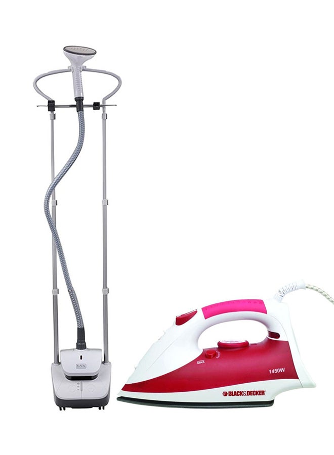 BLACK+DECKER Garment Steamer 2000W GST2000-PR With Steam Iron 1450W GST2000-PR Multicolour - Image 1
