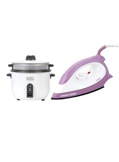 BLACK+DECKER Automatic Rice Cooker 2.8L RC1860-B5 With Dry Iron 1300W F1500-B5 White/Purple/Black  - Image 1