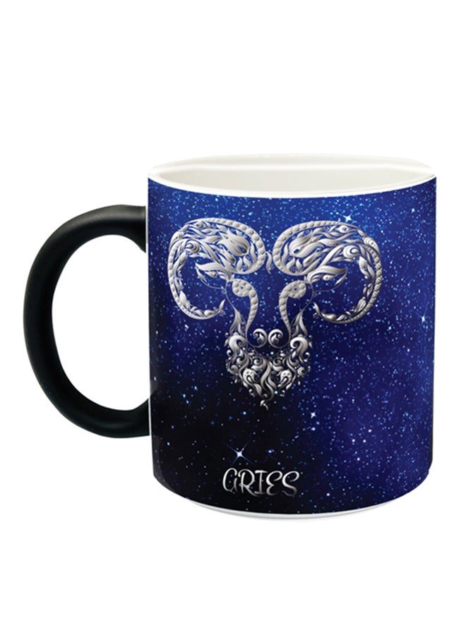 Aries Printed Ceramic Coffee Mug Blue/Black/White
