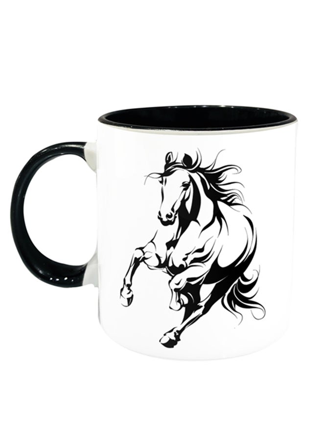 Impress Horse Printed Coffee Mug Black/White