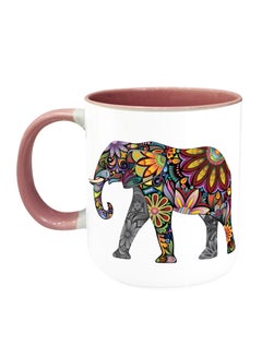 Impress Ethnic Elephant Printed Coffee Mug Pink/White/Grey 