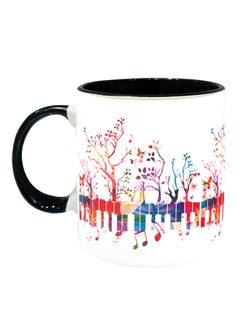 Impress Piano Design Printed Coffee Mug Black/White/Red 