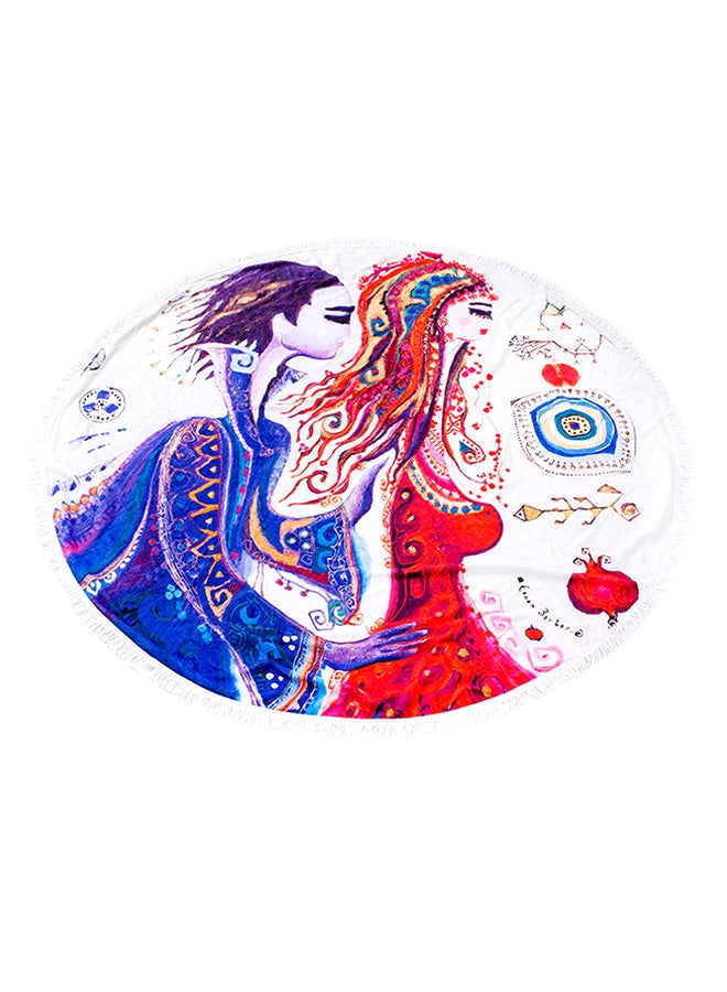 Biggdesign Love Beach Towel White/Blue/Red 153cm  - Image 1