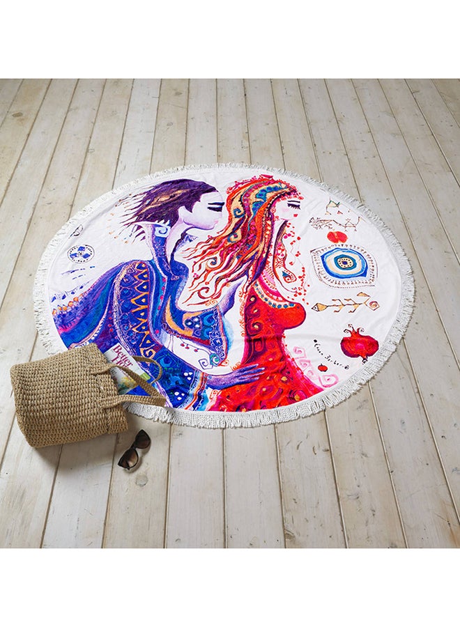 Biggdesign Love Beach Towel White/Blue/Red 153cm  - Image 3
