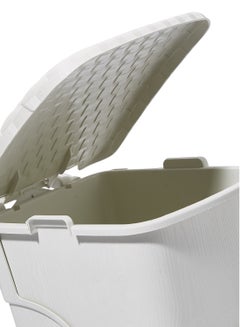 DEA HOME Rattan Pedal Trash Bin Off White 6Liters  - Image 3