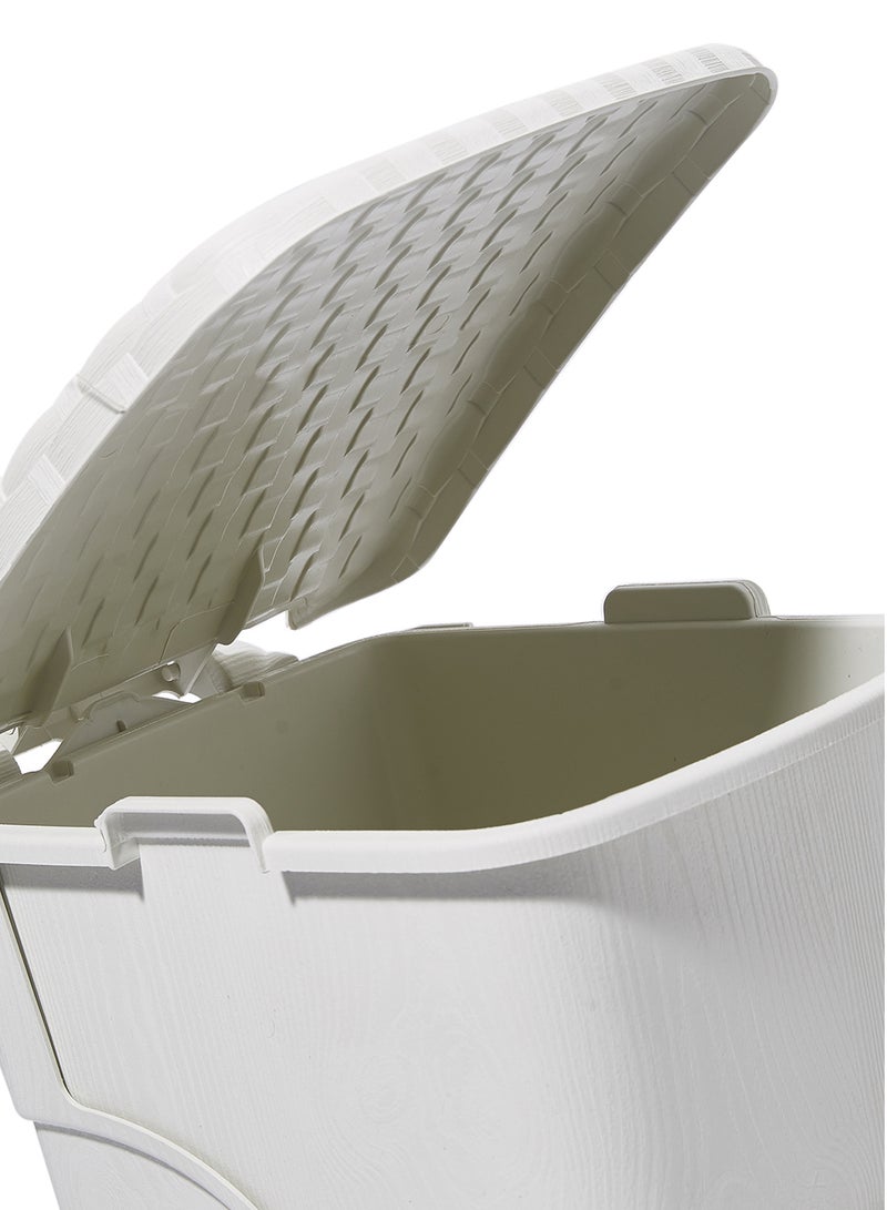 DEA HOME Rattan Pedal Trash Bin Off White 6Liters  - Image 3