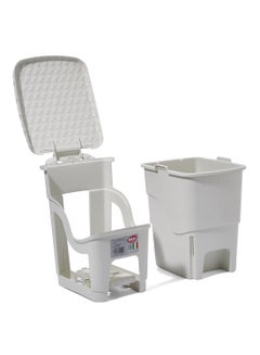 DEA HOME Rattan Pedal Trash Bin Off White 6Liters  - Image 2