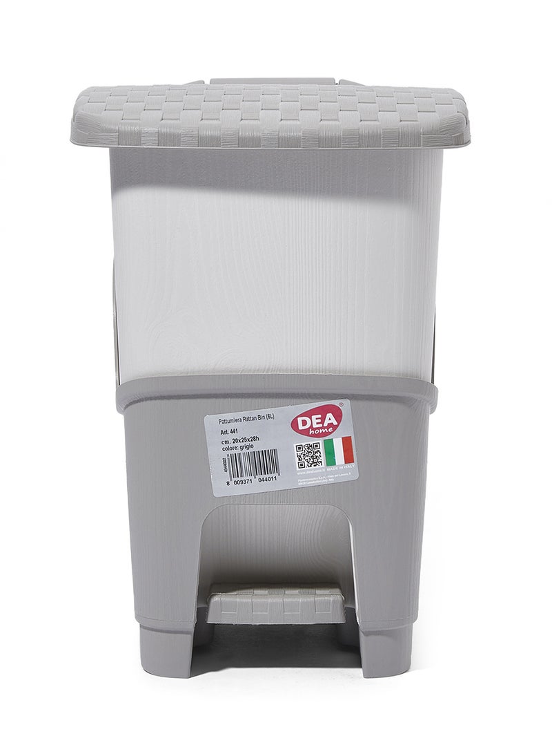 DEA HOME Rattan Pedal Trash Bin Off White 6Liters  - Image 1