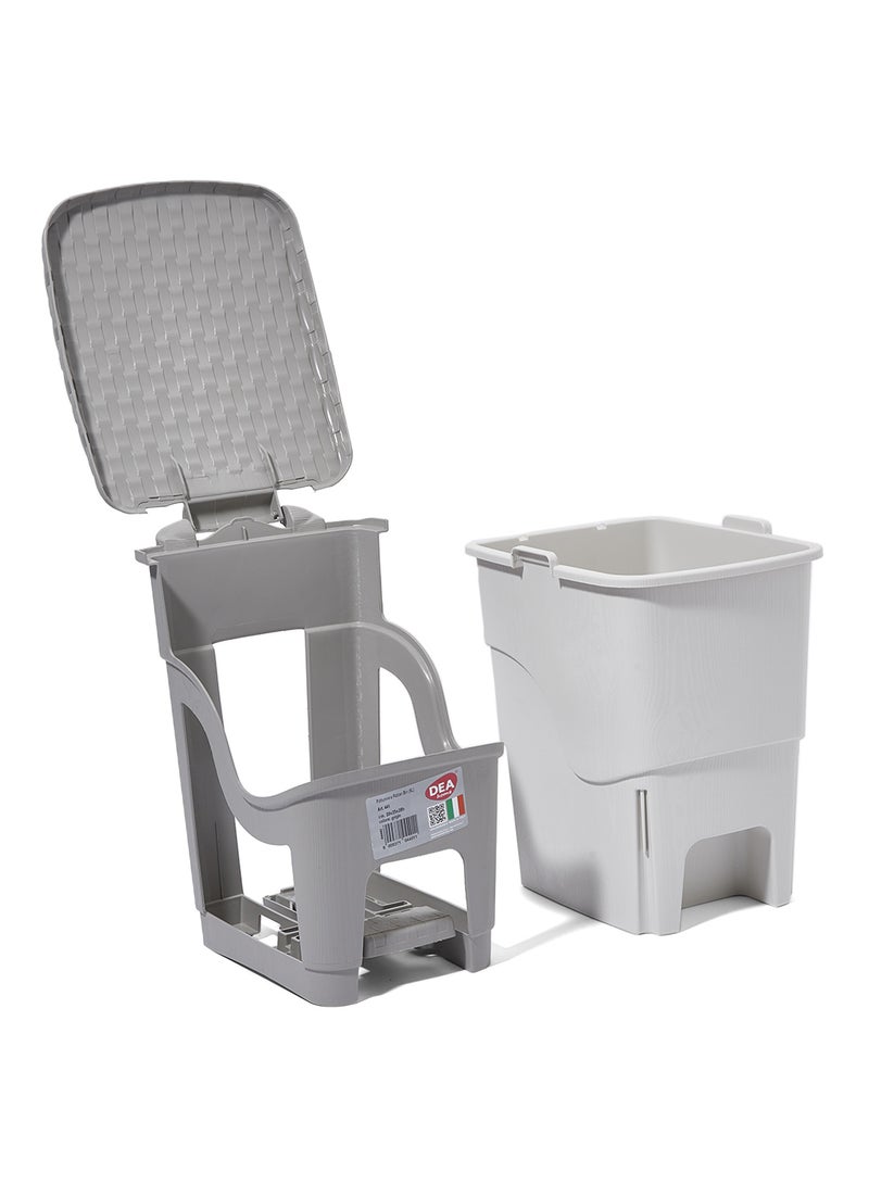 DEA HOME Rattan Pedal Trash Bin Off White 6Liters  - Image 2