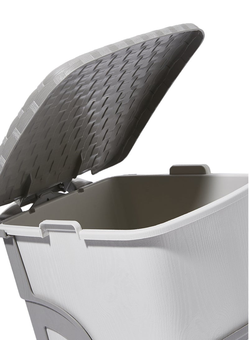 DEA HOME Rattan Pedal Trash Bin Off White 6Liters  - Image 3