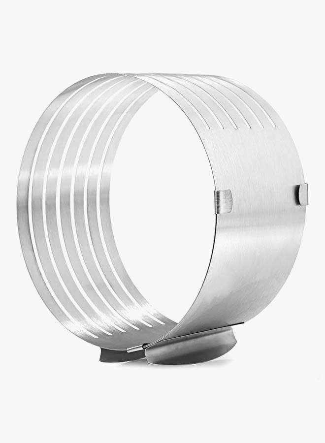 Adjustable Mousse Cake Ring Layer Slicer Cutter Silver 16 - 20 , 24 - 29, 8.3cm - Image 2