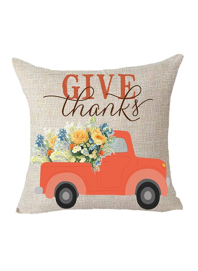Thanksgiving Decorative Pillow Cover cotton Beige 18x18inch  - Image 1