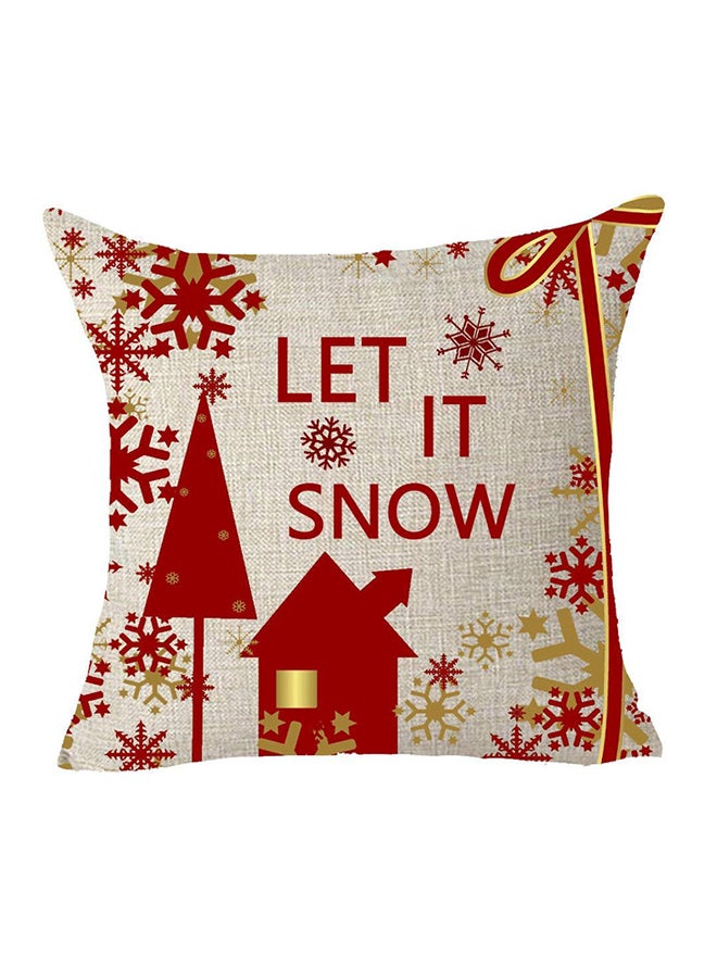 Christmas Decorative Pillow Cover cotton Beige 18x18inch  - Image 1