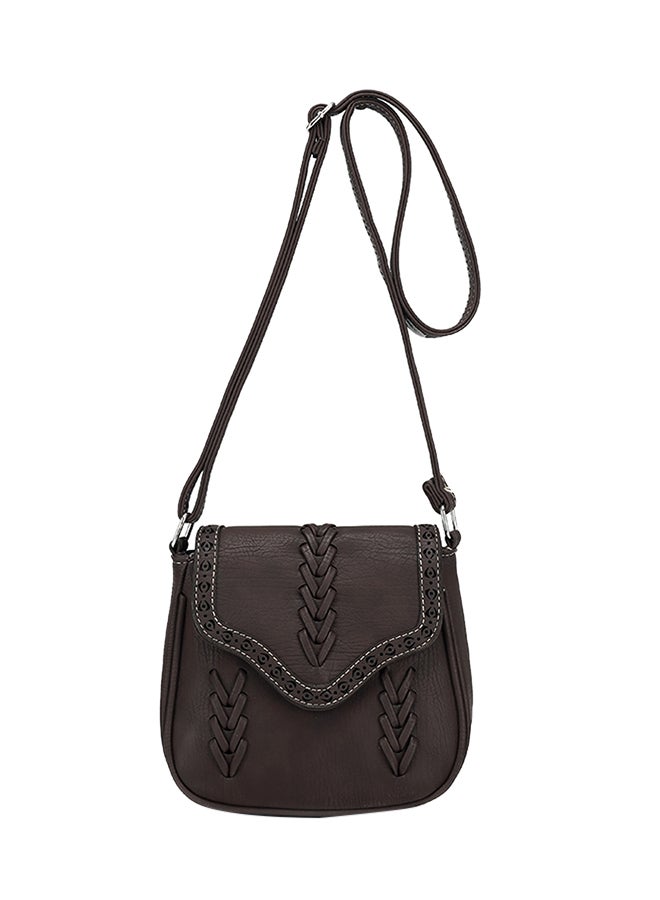 BAGGRA Adjustable Strap Satchel Bag Dark Brown - Image 1