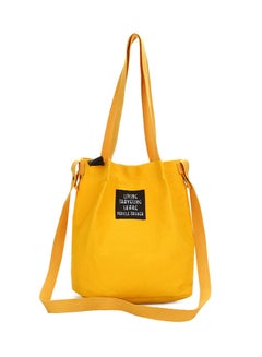 BAGGRA Stitched Detailed Shoulder Bag Yellow  - Image 2