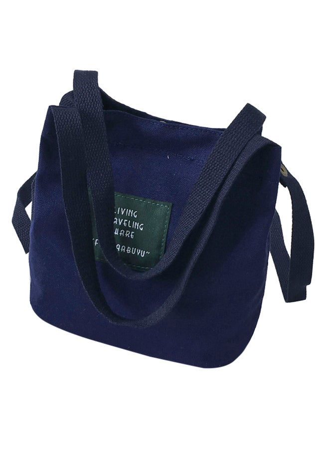 BAGGRA Stitched Detailed Shoulder Bag Blue - Image 1