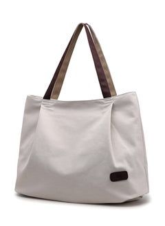 BAGGRA Stitched Detailed Shopper/Tote White  - Image 2