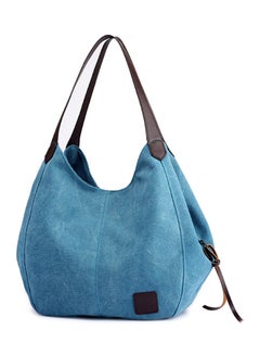 BAGGRA Stitched Detailed Shopper/Tote Blue  - Image 2