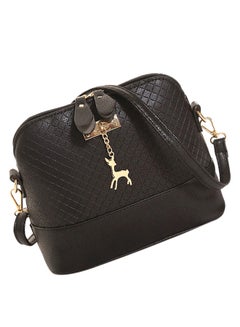 Zipper Closure Crossbody Bag Black