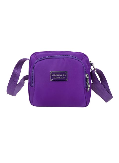 Zipper Closure Crossbody Bag Purple