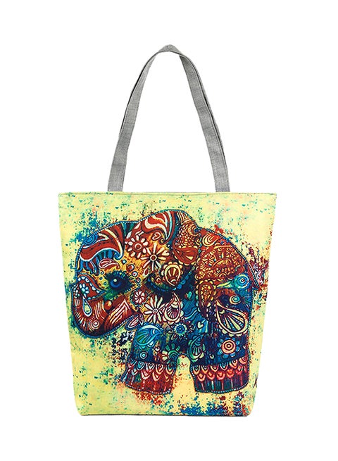 Elephant Pattern Shopper/Tote Multicolour
