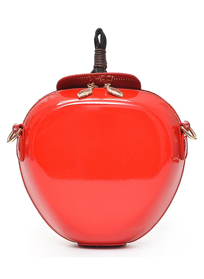BAGGRA - Zipper Closure Crossbody Bag Red - Image 1