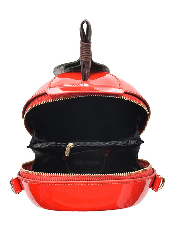 BAGGRA - Zipper Closure Crossbody Bag Red - Image 1
