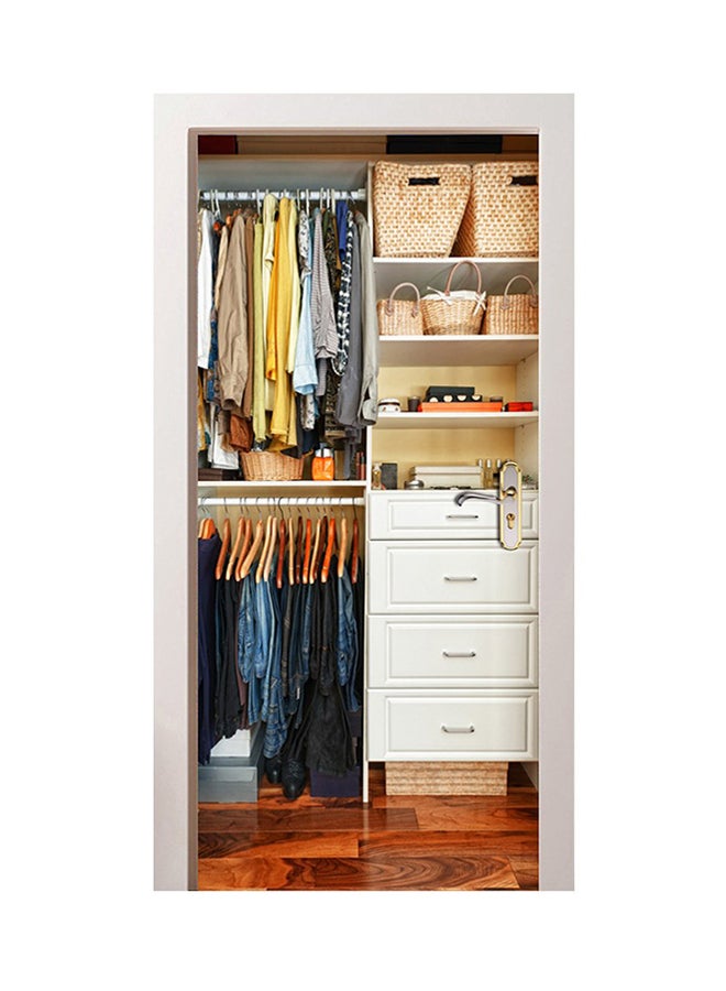 Generic - 2 Piece Wardrobe Door Stickers Multicolour 38.5 x 200cm - Image 1
