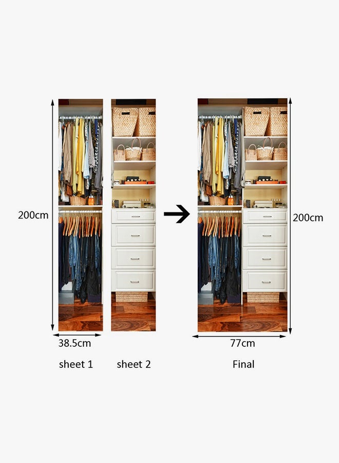 Generic - 2 Piece Wardrobe Door Stickers Multicolour 38.5 x 200cm - Image 1