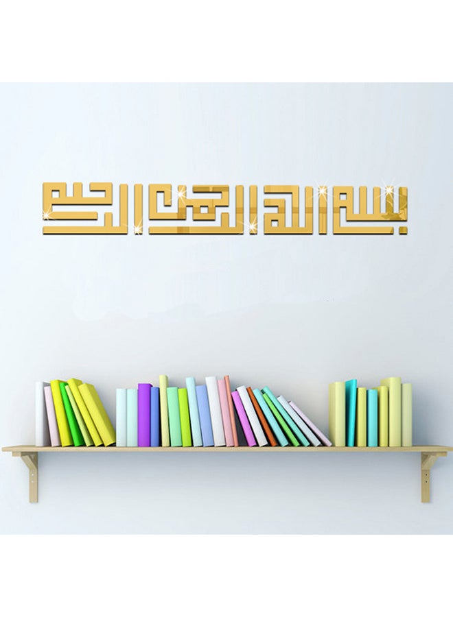 3D Acrylic Mirror Wall Sticker Gold 80x30cm - Image 3