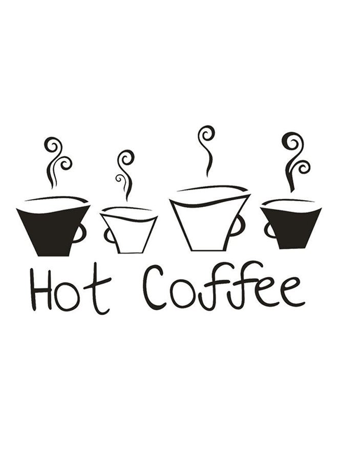 Hot Coffee Mug Wall Sticker Black 30x50centimeter - Image 1