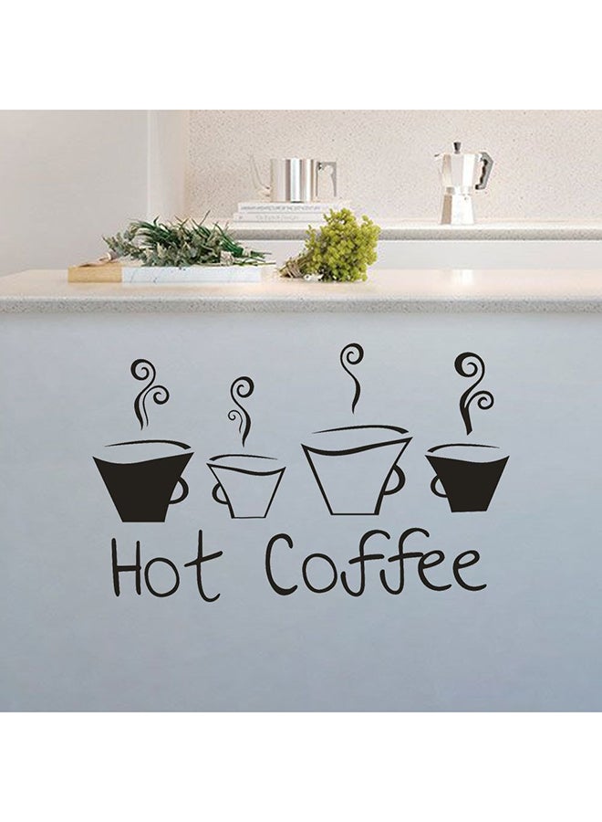 Hot Coffee Mug Wall Sticker Black 30x50centimeter - Image 3