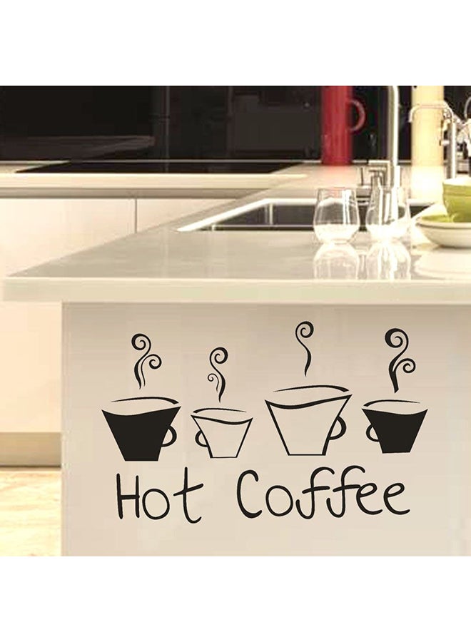 Hot Coffee Mug Wall Sticker Black 30x50centimeter - Image 2