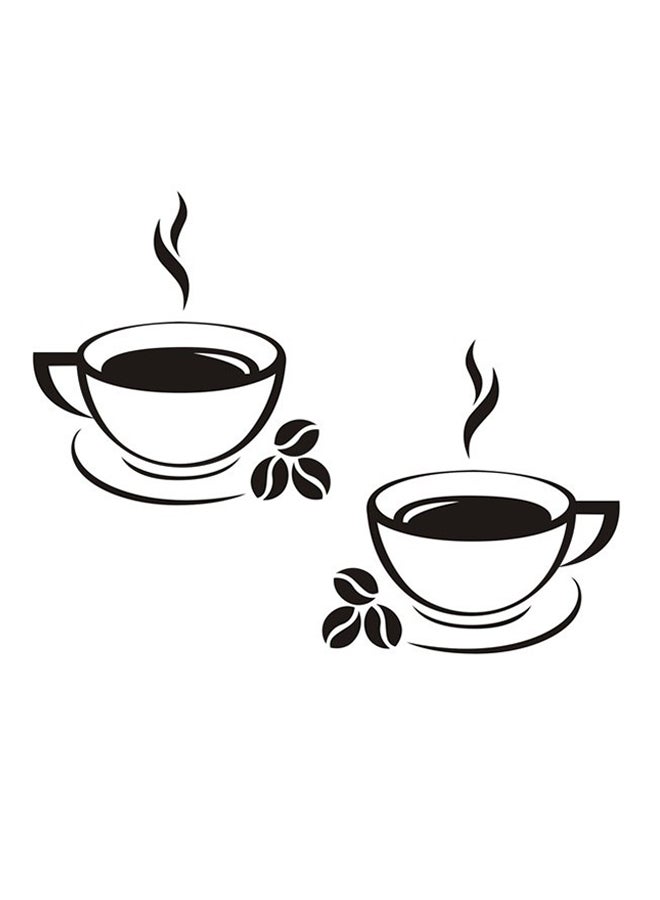 Coffee Time Wall Sticker Black 25x43centimeter - Image 1