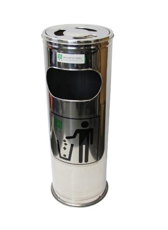 ALMUFARREJ - Garbage Bin With Ashtray Silver 65cm - Image 1
