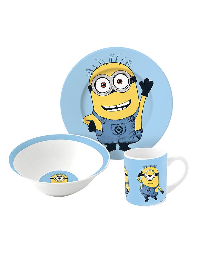 Disney 3-Piece Despicable Me Minions Snack Set Blue/White/Yellow - Image 1