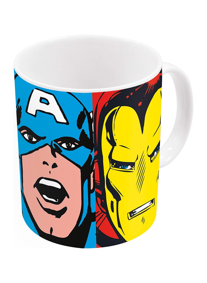 Disney Hulk Iron Man Avengers Printed Mug Blue/Yellow/White - Image 1