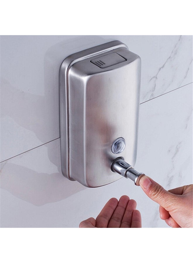 Manual Wall Mount Soap Dispenser Silver 15.00 x 9.00 x 5.00centimeter - Image 5