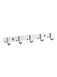 Towel Hanger Rack With 5 Hooks Silver 37 x 6 x 3.6cm