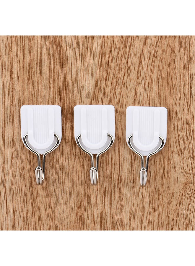 6-Piece Wall Sticky Hooks White 2.50 x 4.70 x 2.00cm - Image 2
