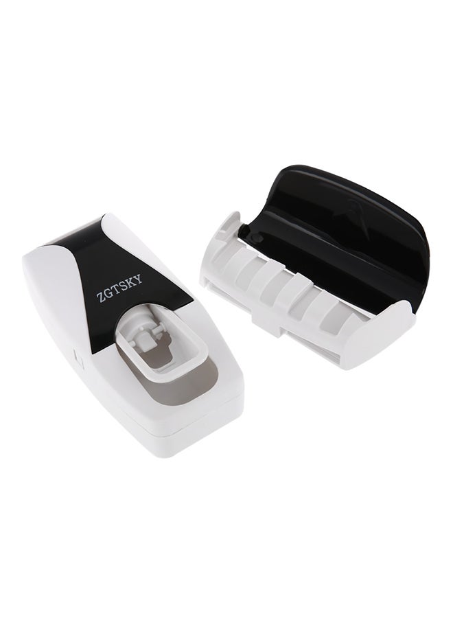 موزع معجون أسنان جداري وحامل فراشي أسنان أسود 5.91 x 2.17 , 5.12 x 2.17سم - Image 1