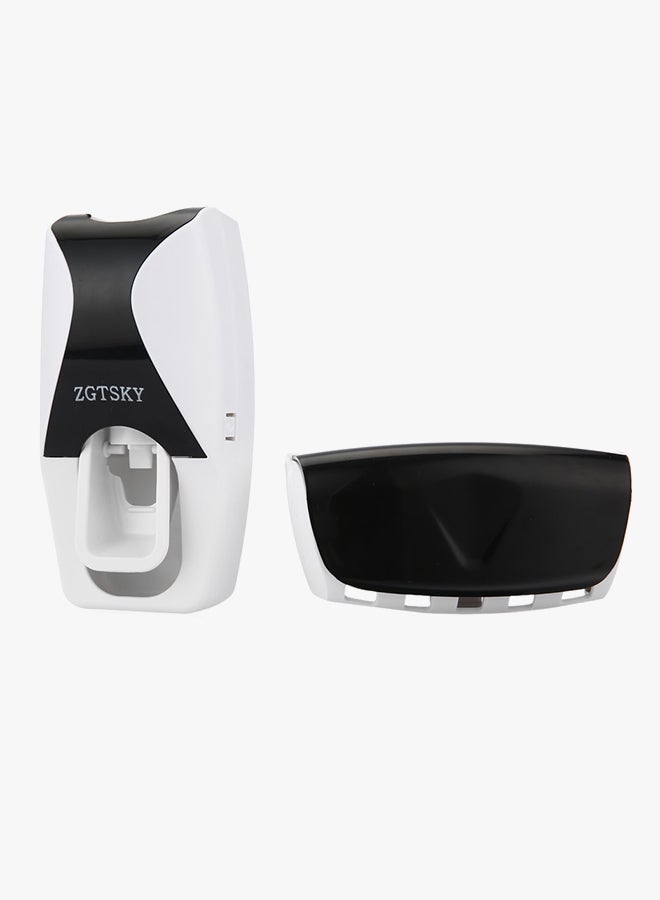 موزع معجون أسنان جداري وحامل فراشي أسنان أسود 5.91 x 2.17 , 5.12 x 2.17سم - Image 4