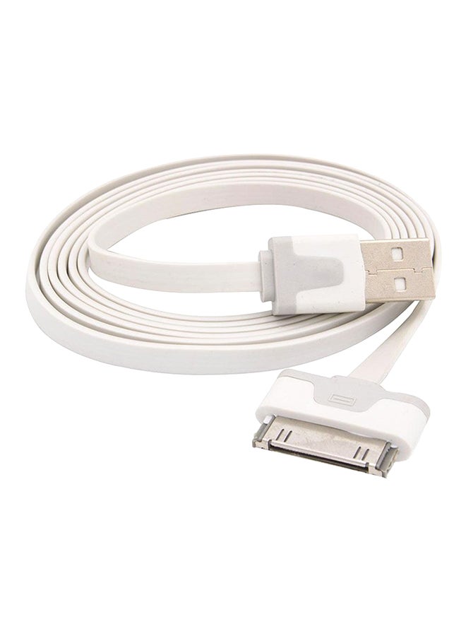كابل USB للشحن ومزامنة بيانات بـ 30 سناً أبيض - Image 1