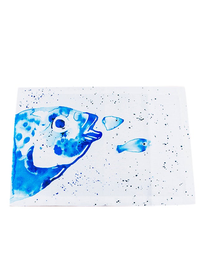 Biggdesign 2-Piece Anemoss Gilt-Head Bream Printed Place Mat Blue/White 50x35cm  - Image 1
