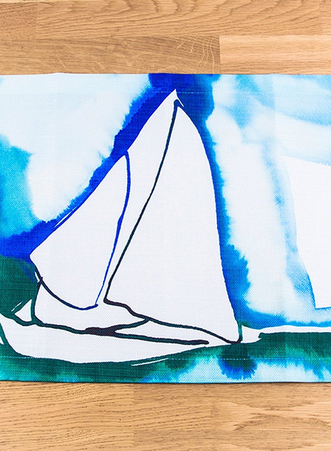 Biggdesign 2-Pieces Anemoss Pupa Printed Place Mat Blue/White 35x50cm  - Image 3
