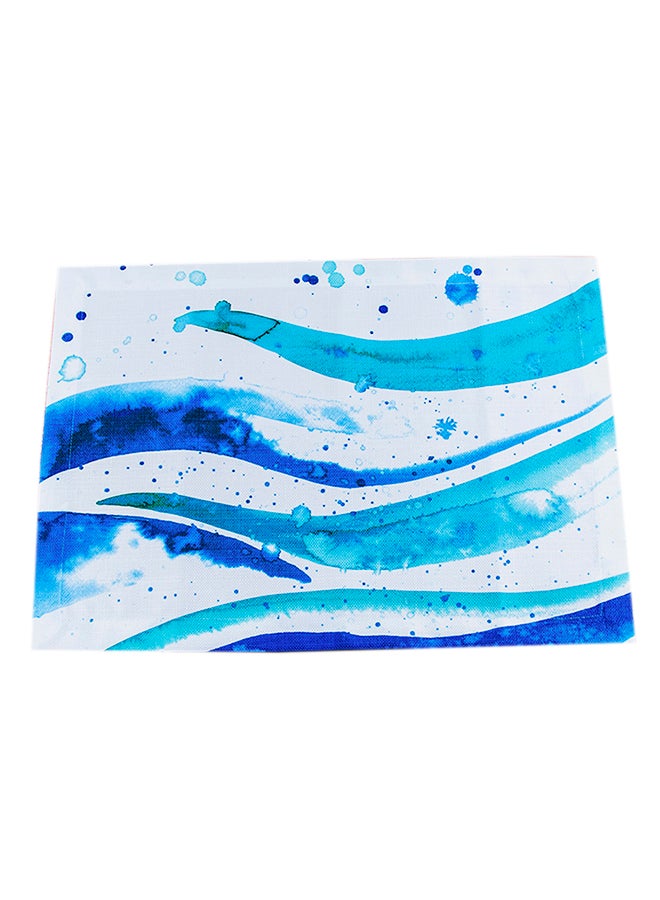 Biggdesign 2-Pieces Anemoss Wave Printed Place Mat Blue/White 50x35cm  - Image 1