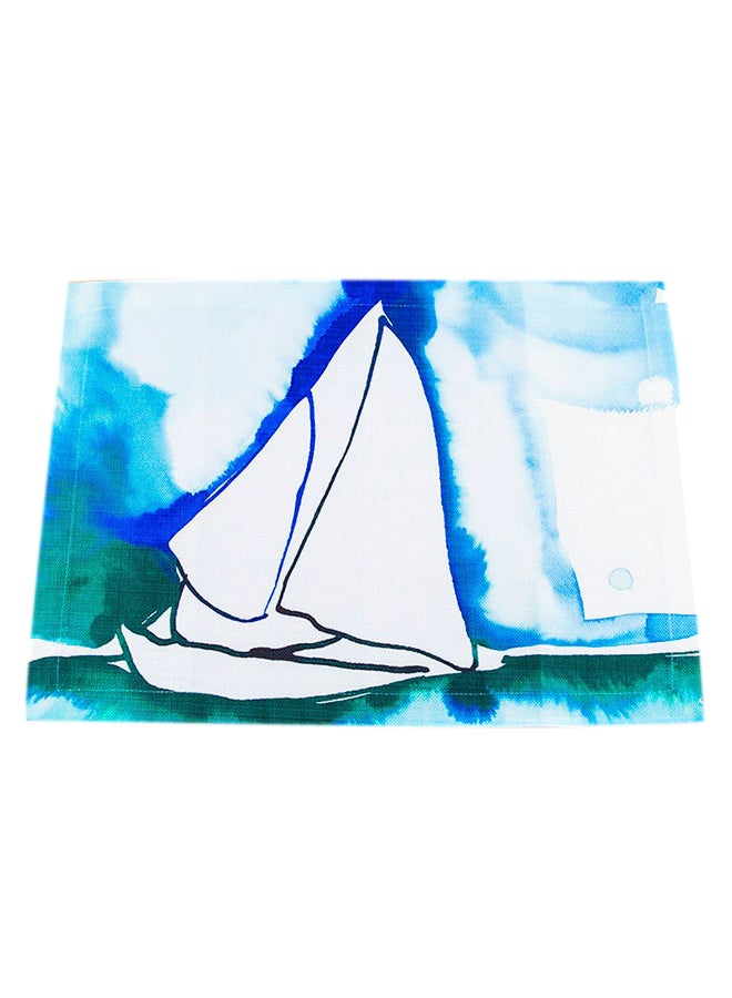 Biggdesign 2-Pieces Anemoss Pupa Printed Place Mat Blue/White 35x50cm  - Image 1