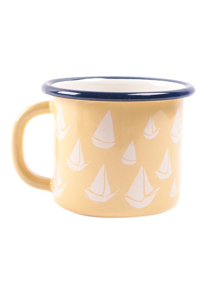 Biggdesign Anemoss Orsa Enamel Mug Beige/Blue/White  - Image 1