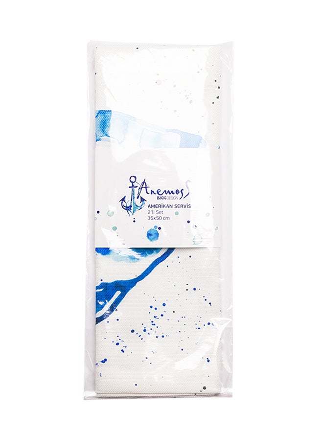 Biggdesign 2-Pieces Anemoss Pupa Printed Place Mat Blue/White 35x50cm  - Image 4